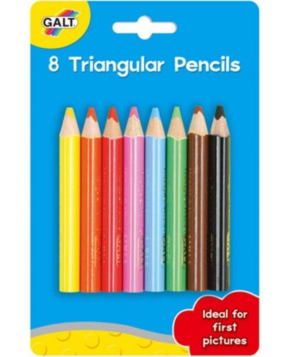 Триъгълни цветни моливи Galt - 8 броя - 1