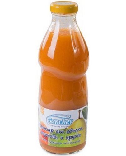 Нектар Ganchev - Ябълка, морков и круша, 750 ml - 1