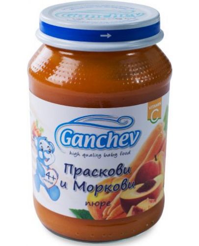 Плодово пюре Ganchev - Праскови и моркови, 190 g - 1