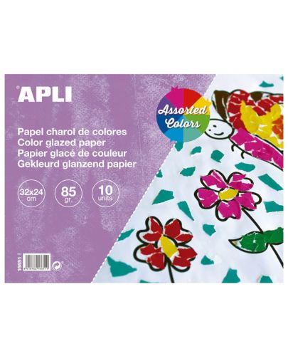 Блокче APLI - Гланцово, 10 листа, различни цветове - 1