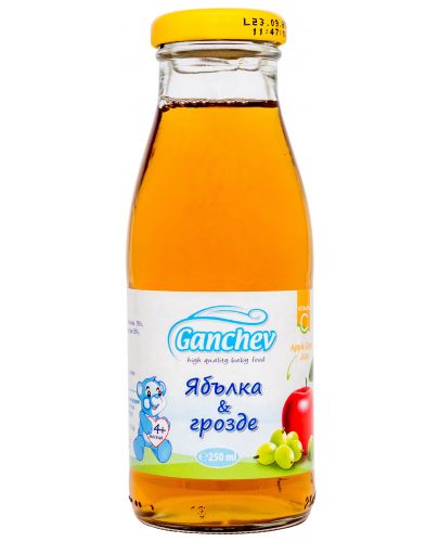 Сок Ganchev - Ябълка и грозде, 250 ml - 1