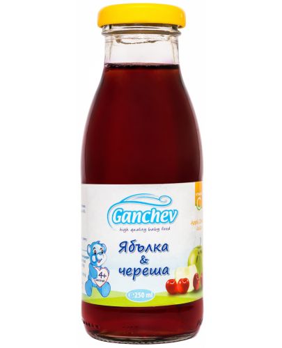 Сок Ganchev - Ябълка и череша, 250 ml - 1