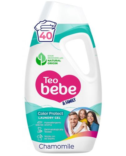 Гел за пране Teo Bebe Gentle & Clean - Family, 40 пранета, 1.8 l - 1