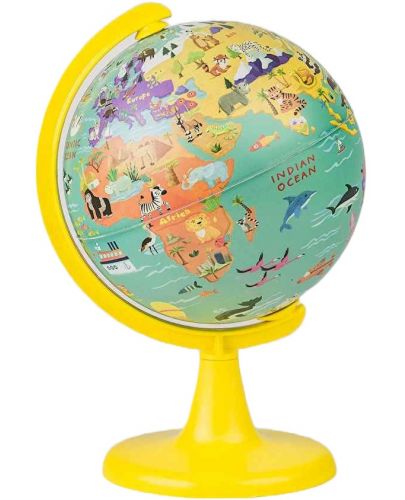 Глобус Моят див свят - 15 cm, с пъзел от 100 части - 2