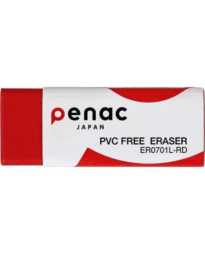 Гума за молив Penac - 5.9 х 2.1 х 1 cm, червена - 1