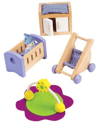 Комплект дървени мини мебели Hape - Обзавеждане за бебешка стая - 2