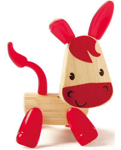 Детска играчка от бамбук Hape - Мини животинка Магаренце - 1