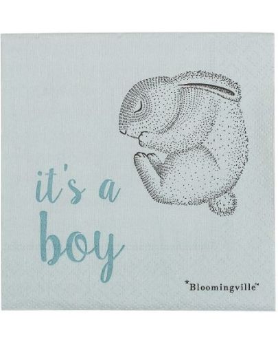 Харатиени салфетки Bloomingville - It's a boy, сини - 1