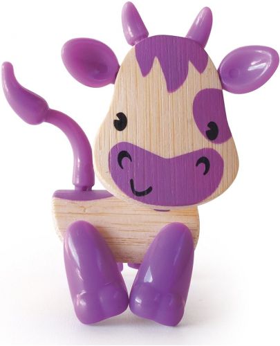 Детска играчка от бамбук Hape - Мини животинка Крава - 1