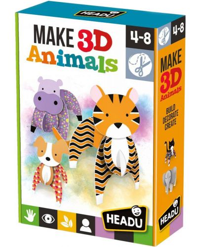 Творчески комплект Headu Montessori - Направи 3D животни - 1