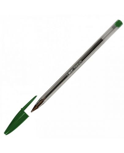 Химикалка BIC Cristal Original Medium връх 1.0 мм, еднократна, зелена - 1