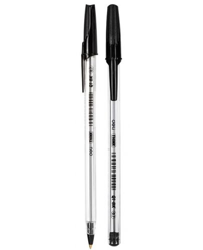 Химикалка Deli Think - EQ1-BK, 0.7 mm,черна - 1