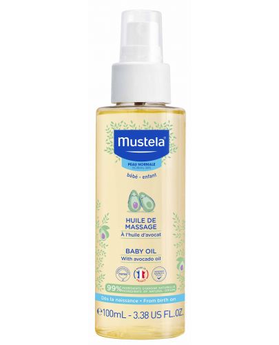 Хидратиращо масажно олио-спрей Mustela -  За новородени и бебета, 100 ml - 1