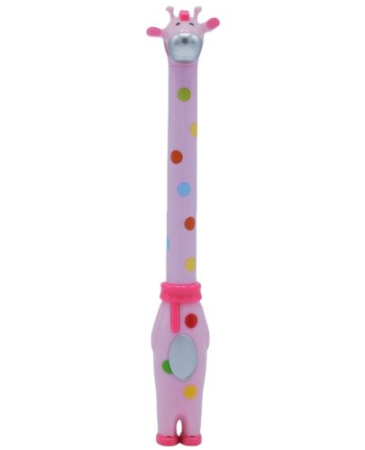 Химикалка с играчка - Розов жираф - 1