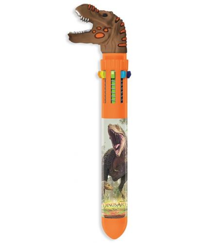 Химикалка  DinosArt - Динозаври, с 10 цвята, оранжева - 1