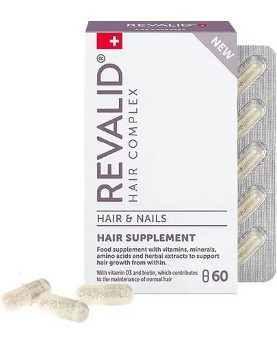 Revalid Хранителна добавка за коса и нокти, 60 капсули - 1