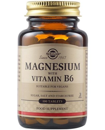 Magnesium with Vitamin B6, 100 таблетки, Solgar - 1