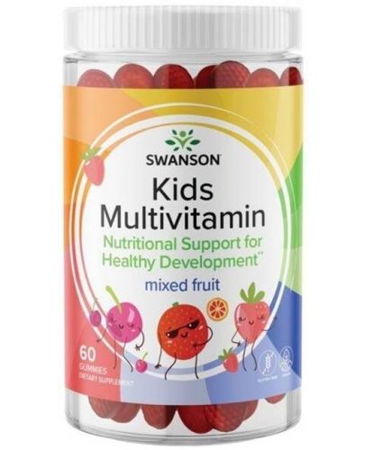 Kids Multivitamin, 60 дъвчащи таблетки, Swanson - 1