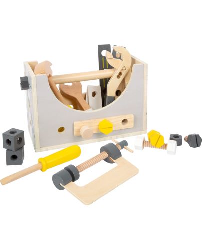 Игрален комплект Small Foot - Кутия с инструменти и мини работна маса 2 в 1 - 2
