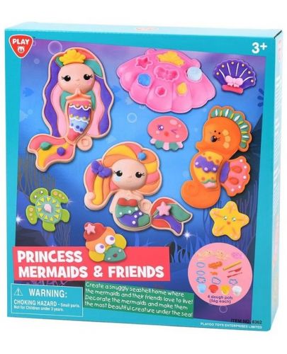 Игрален комплект с пластилин PlayGo - Принцеси, русалки и приятели - 1