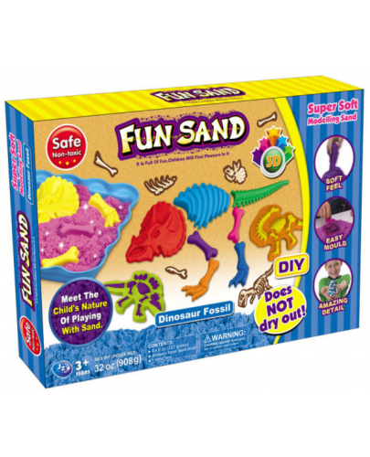 Игрален комплект Fun Sand - Кинетичен пясък, динозавърски скелет - 1