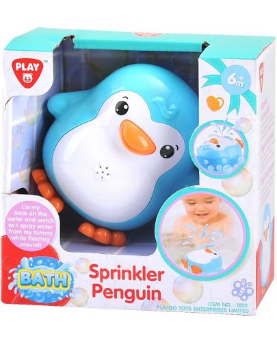 Играчка за баня PlayGo - Пръскащ пингвин, синя - 2