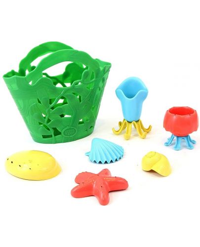 Играчки за баня Green Toys - Tide Pool Bath Set, 7 части - 1