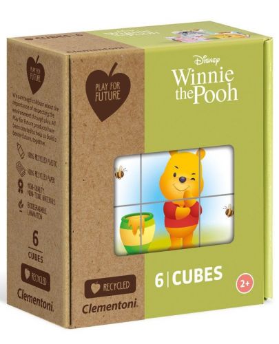 Игра с кубчета Clementoni -  Whinnie The Pooh, 6 части - 1