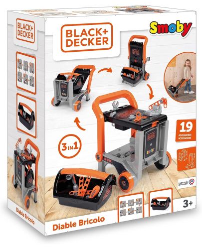Игрален комплект Smoby Black & Decker - Работилница с количка - 11