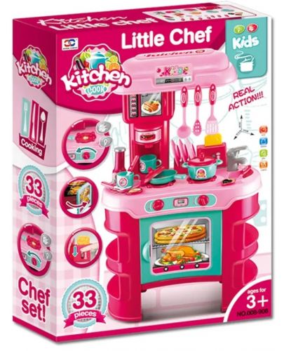 Игрален комплект Buba Kitchen Cook - Детска кухня, розова - 5