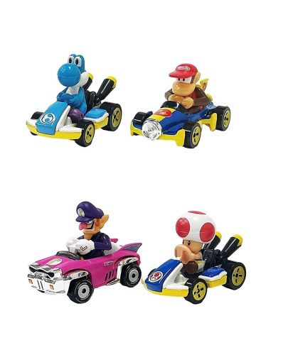 Игрален комплект Mattel Hot Wheels - Супер Марио с кола, 4 броя - 2