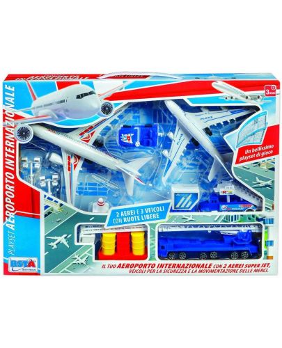 Игрален комплект RS Toys - Летище с писта и аксесоари - 1