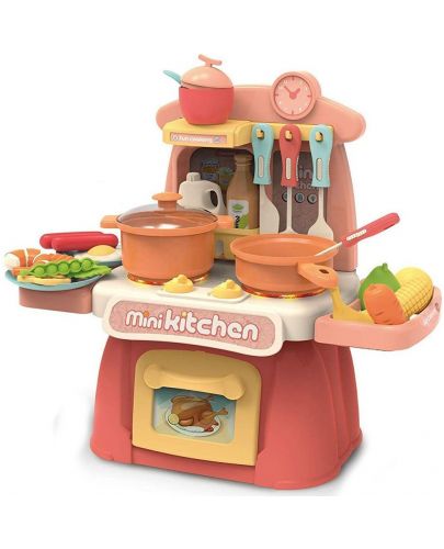 Игрален комплект Raya Toys - Мини кухня, корал - 1