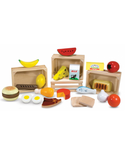 Игрален комплект Melissa & Doug - Дървени хранителни продукти - 1