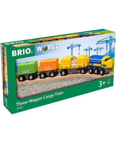 Игрален комплект Brio - Товарен влак с три вагона - 6