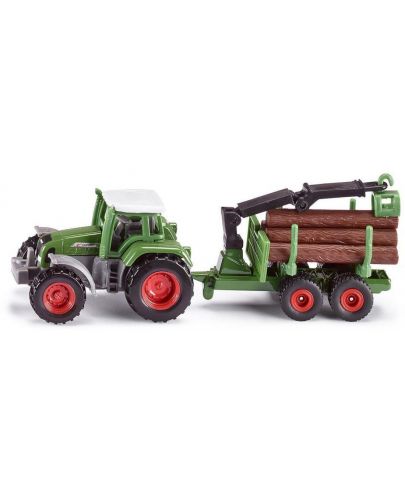 Метална играчка Siku Super - Трактор с ремарке за горското стопанство - 1