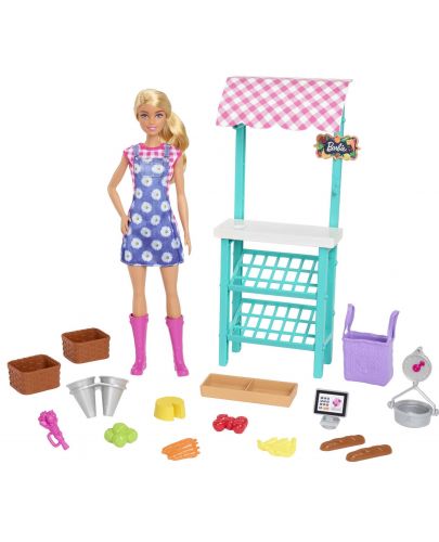 Игрален комплект Barbie - Барби с фермерск маркет - 2