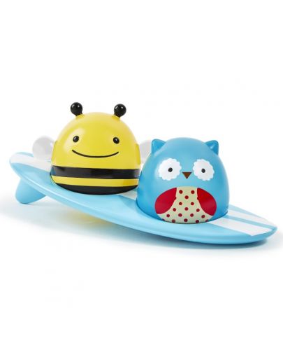 Играчка за баня Skip Hop - Бухалче и пчеличка на сърф, светещи - 1