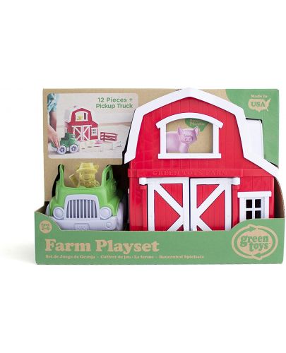 Игрален комплект Green Toys - Ферма-къщичка , 12 части - 2
