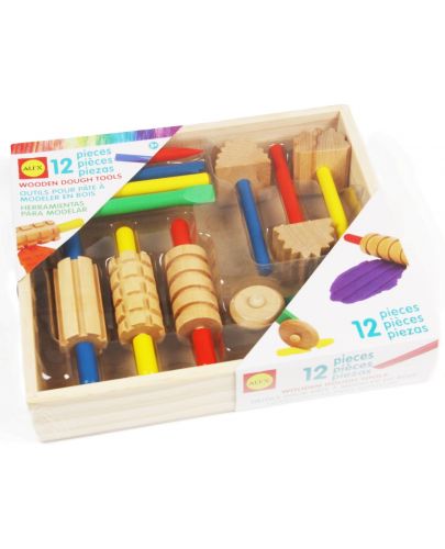 Игрален комплект Smart Baby - Дървени инструменти за пластилин, 12 части - 1