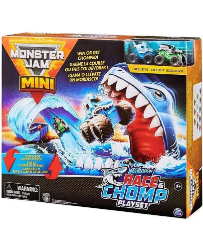 Игрален комплект Spin Master Monster Jam Mini - Писта изстрелвачка с акула - 1