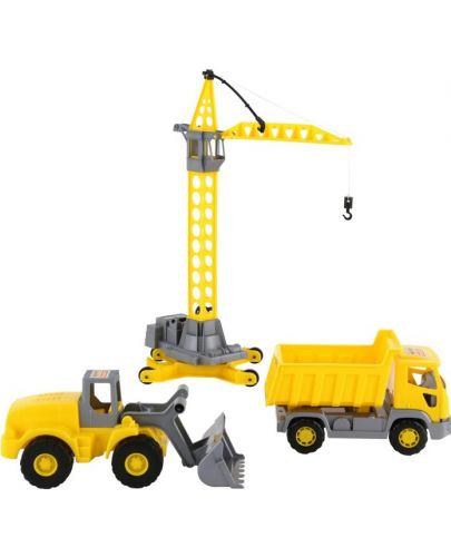 Игрален комлект Polesie Toys - Кран, трактор и камион - 3