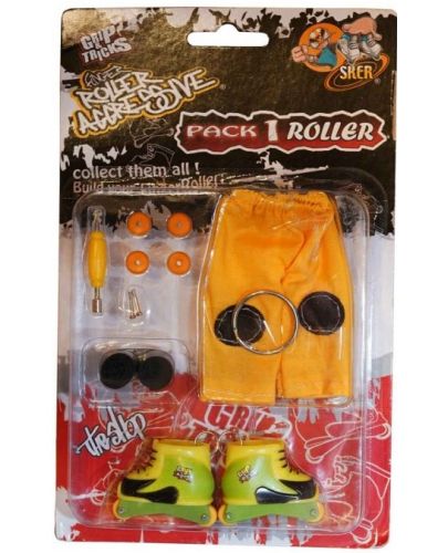 Играчкa за пръсти Grip&Trick - Ролери, жълто - зелени - 1