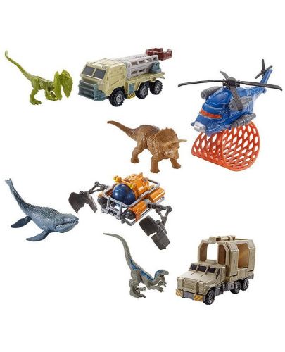 Игрален комплект Matchbox - Jurassic World, Транспортьор с динозавър, асортимент - 1