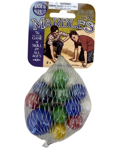Игрален комплект House of Marbles - Стъклени топчета в мрежа - 1