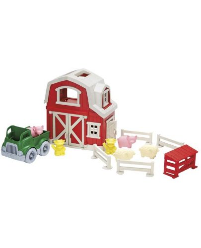 Игрален комплект Green Toys - Ферма-къщичка , 12 части - 1
