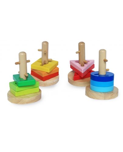  Играчка за нанизване и завъртане на геометрични форми Acool Toy - 1
