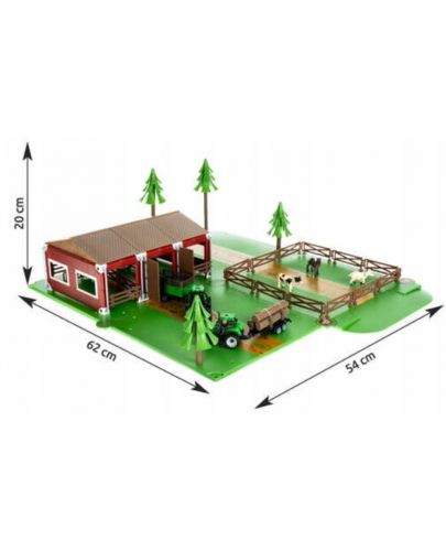 Игрален комплект Kruzzel - Ферма с животни и 2 селскостопански коли - 6