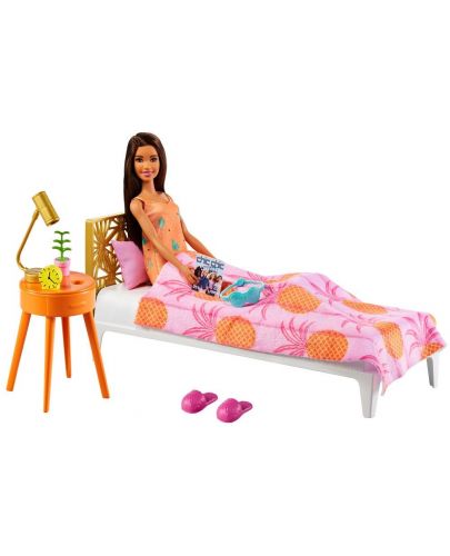 Игрален комплект Mattel Barbie - Кукла с тематична стая, Спалня - 2