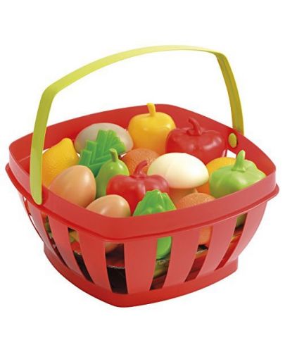 Игрален комплект Ecoiffier - Кошница с плодове и зеленчуци, 15 части  - 1